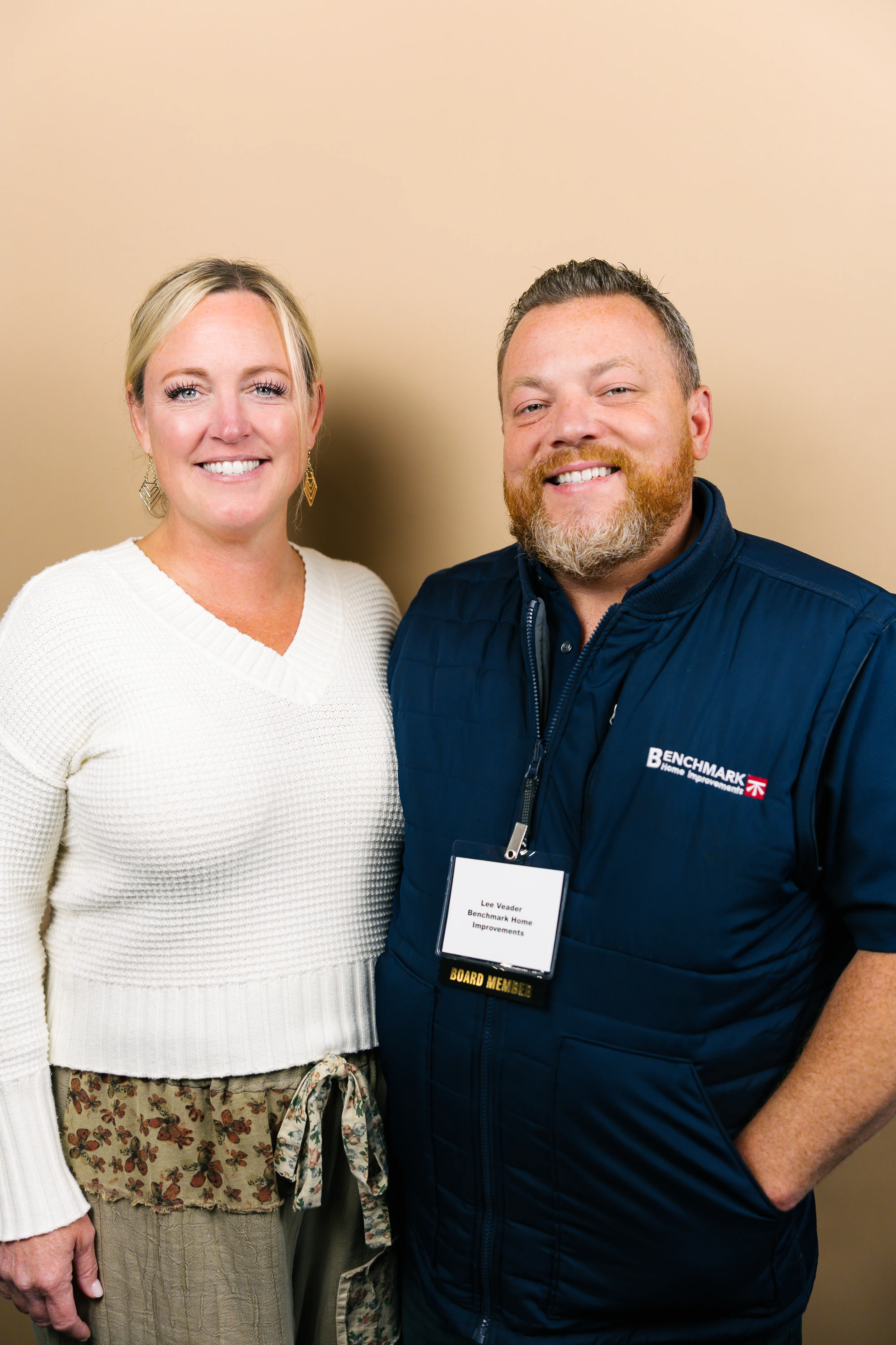 Lee Veader Sr., founder of Benchmark Home Improvements, with co-owner Meoghan Veader